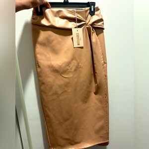 TALL knee length nude colored pencil shirt